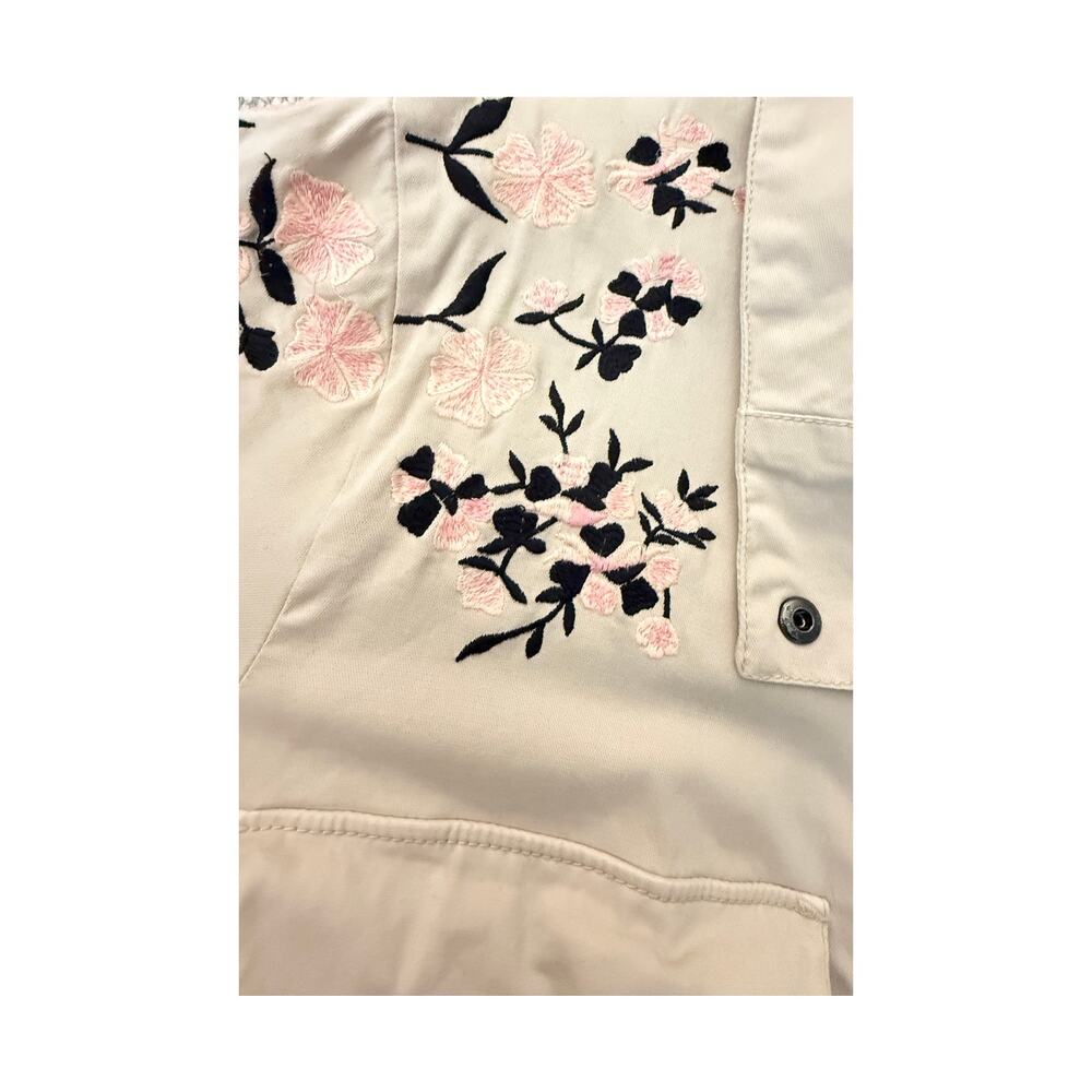 Anthropologie Embroidered Utility Romper Beige Long Sleeve Large - Picture 6 of 8